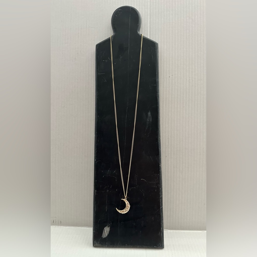 Gold-tone Crescent 🌙 Pendant Necklace
